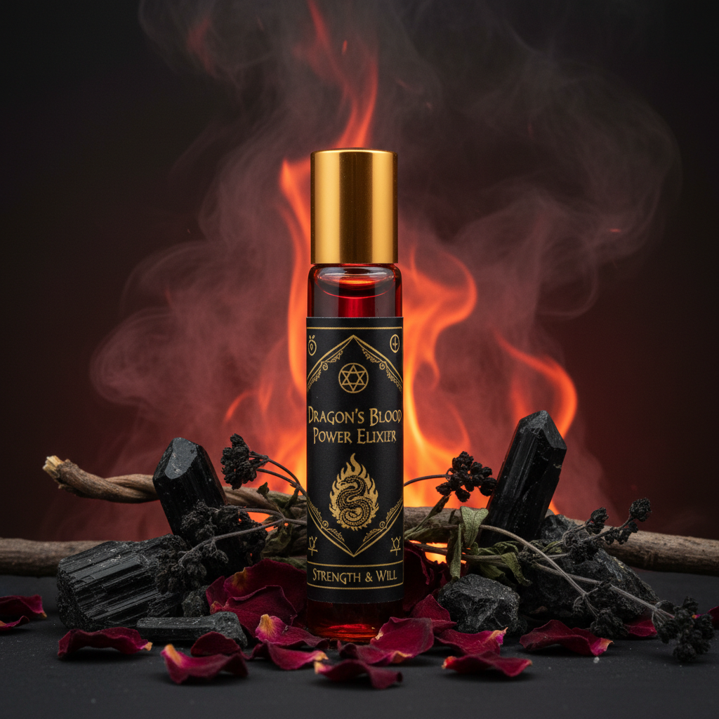 1ml roller bottle spell oil with bold powerful witchy aesthetic